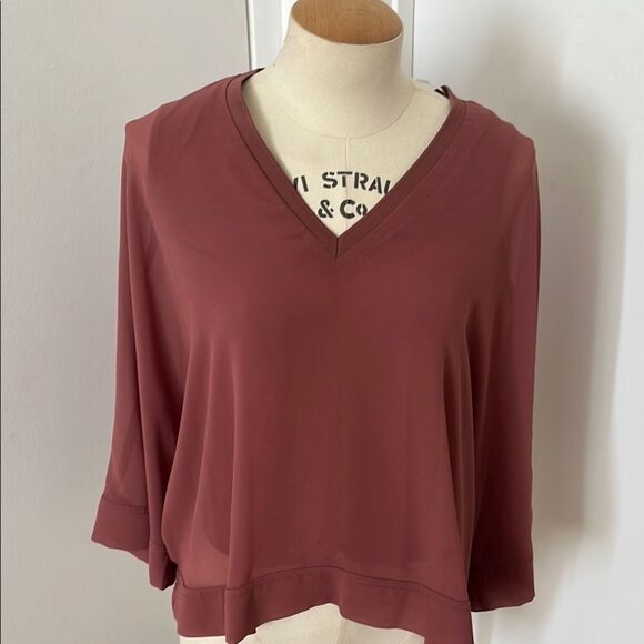 Zara Women's V-Neck Blouse - Mauve NWT - Picture 4 of 7